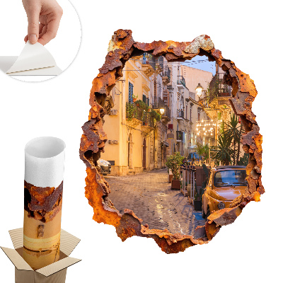 Fototapeta diera v stene 83x100 Nočné svetlá