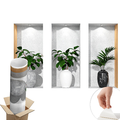 3d samolepka na stenu 100x62 Výklenky rastlín