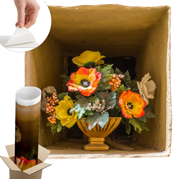 3d samolepka na stenu 95x100 Váza s kvetmi