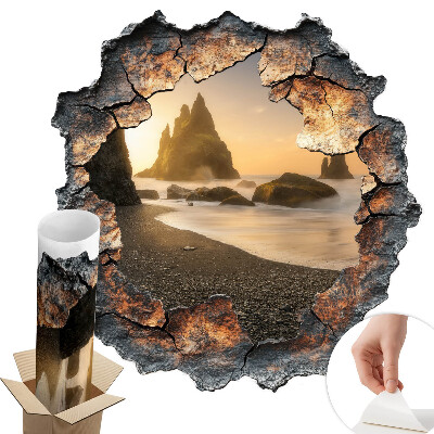 Fototapeta diera v stene 126x130 Vodné kamene