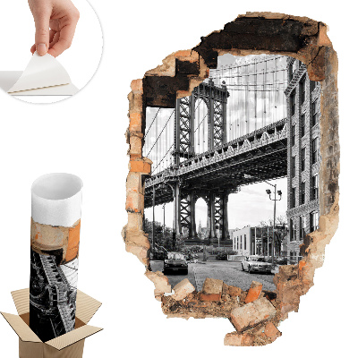 Fototapeta diera v stene 86x130 Mestská krajina