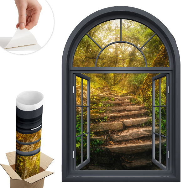 Falošné okno na stenu 88x130 Lesné okno