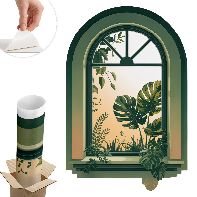 Falošné okno na stenu 86x130 Zelené okno