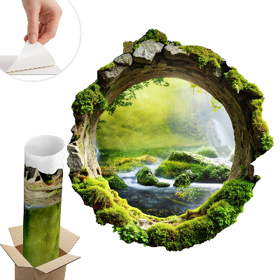 Fototapeta diera v stene 121x130 Zelená zem