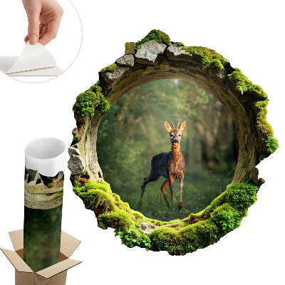 Fototapeta diera v stene 121x130 Lesná idylka