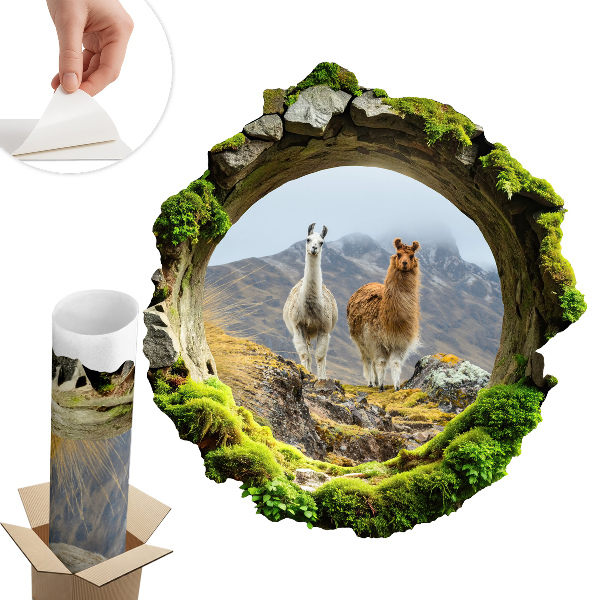 Fototapeta diera v stene 121x130 Horská oáza