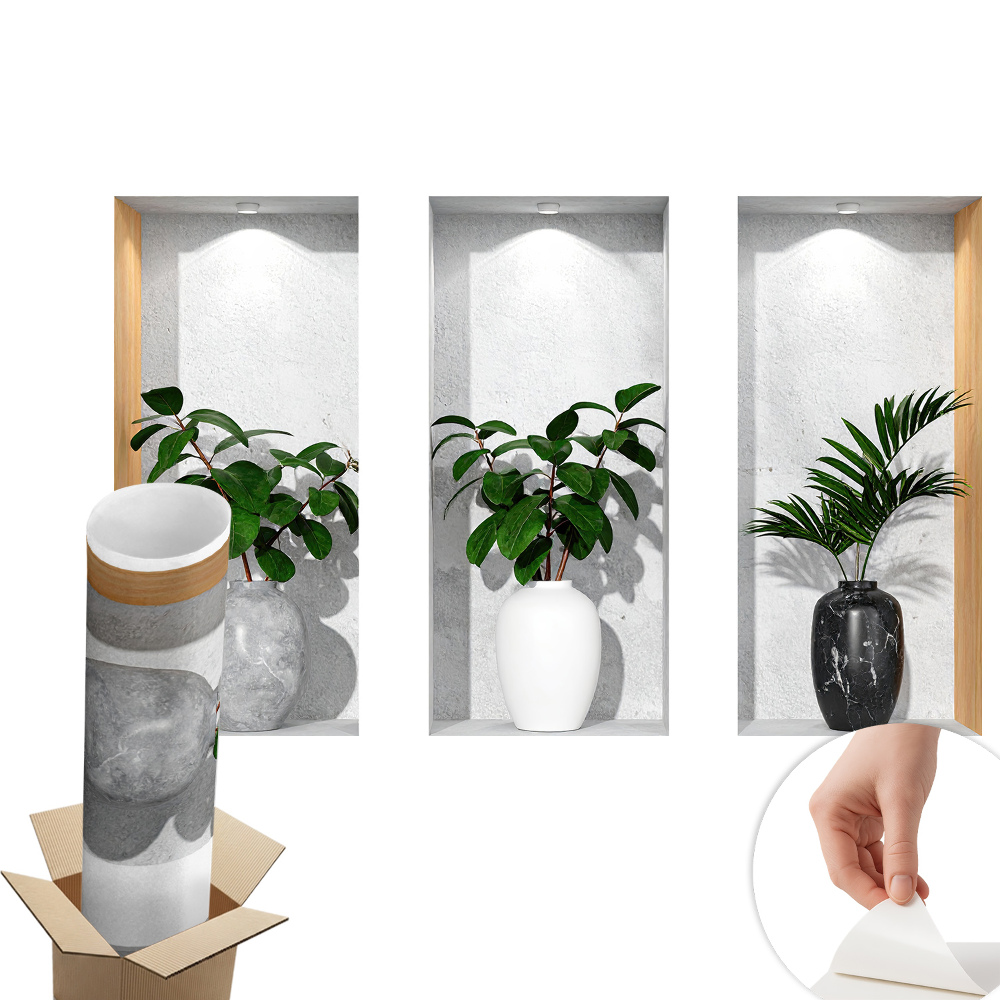 3d samolepka na stenu 130x81 Výklenky rastlín