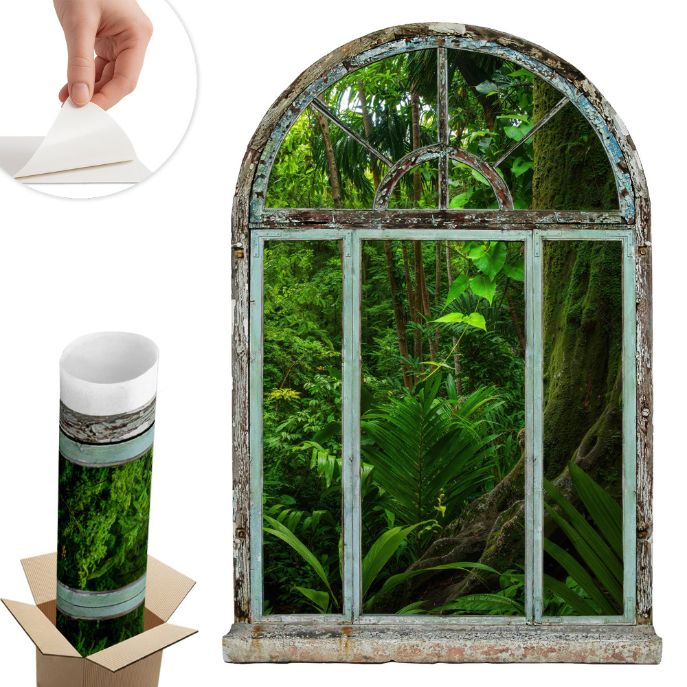 Fototapeta okno 3D 41x60 Tropické okno.