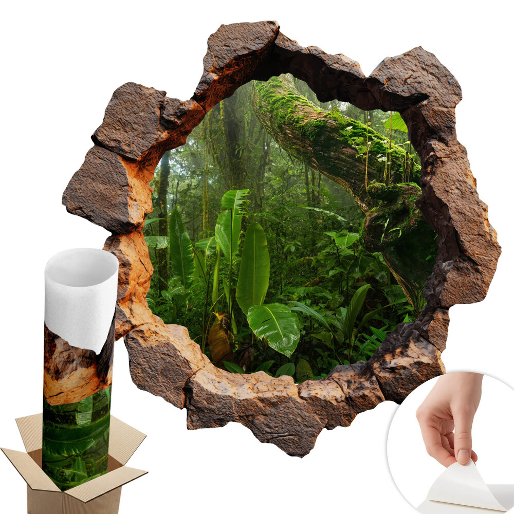 Nálepka na stenu diera 3D 60x60 Zelený zázrak