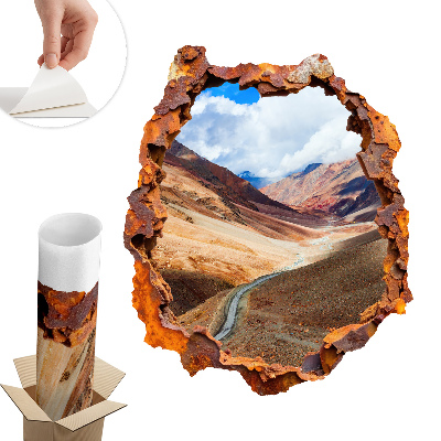 Nálepka na stenu diera 3D 50x60 Horská krajina