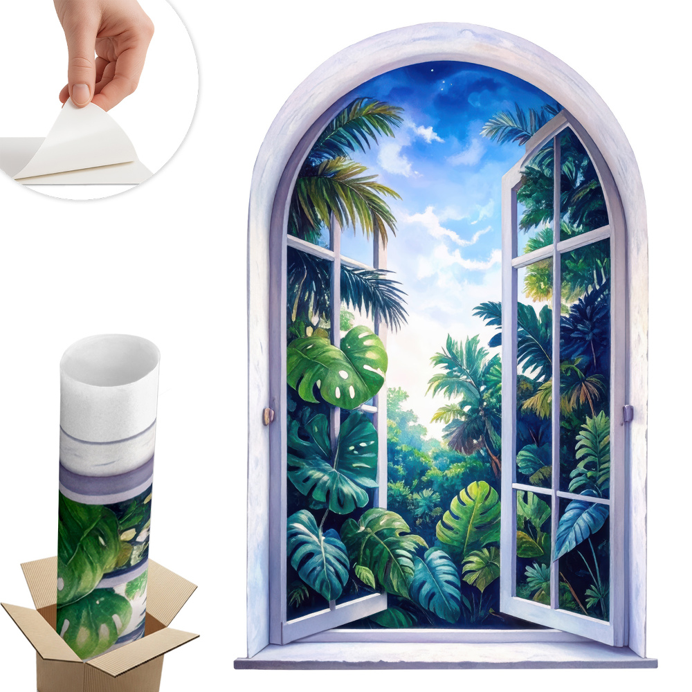 Fototapeta okno 3D 40x60 Tropický výhľad