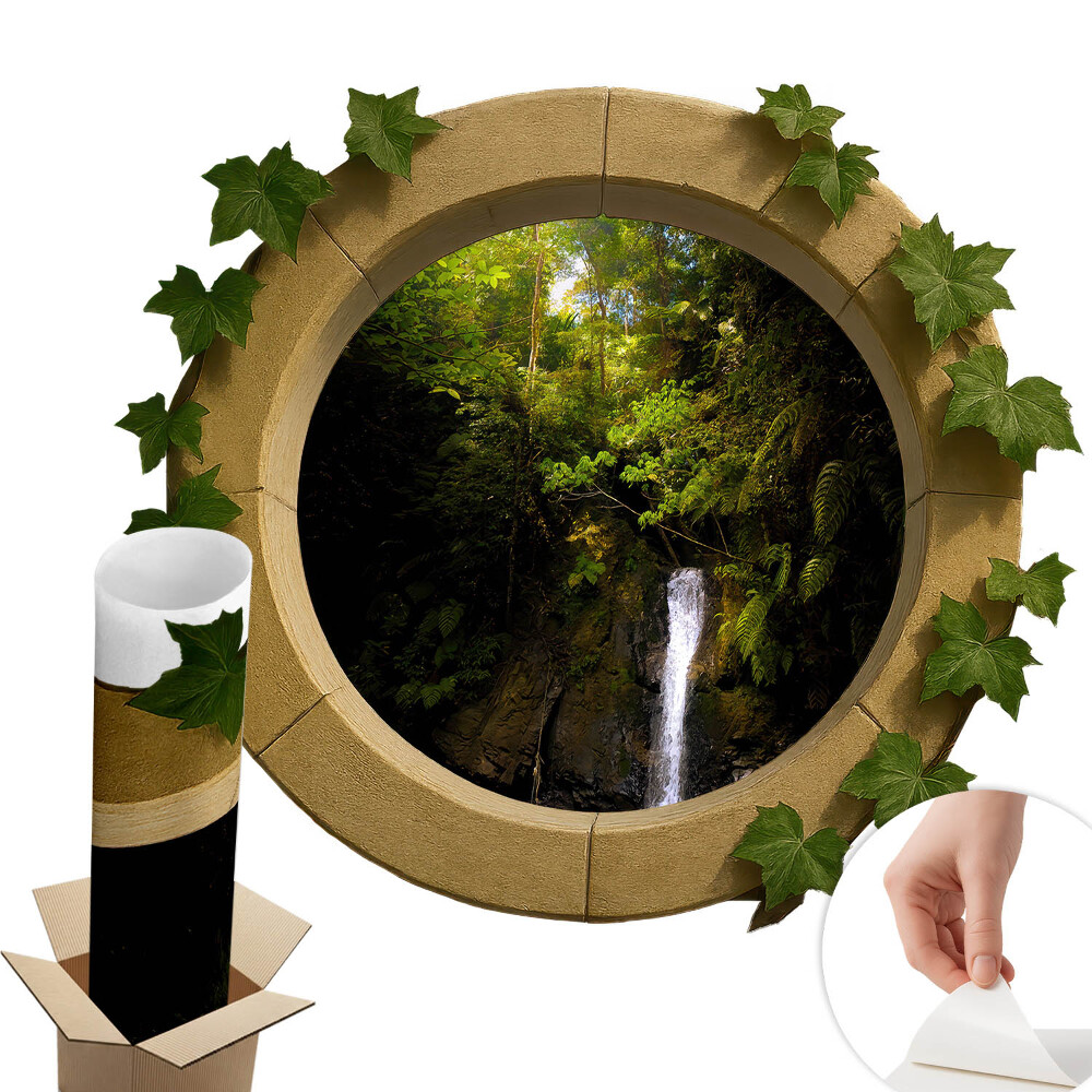 Fototapeta okno 3D 60x52 Zelená krajina