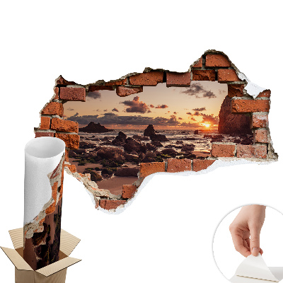 Nálepka na stenu diera 3D 60x40 Pobrežie snov