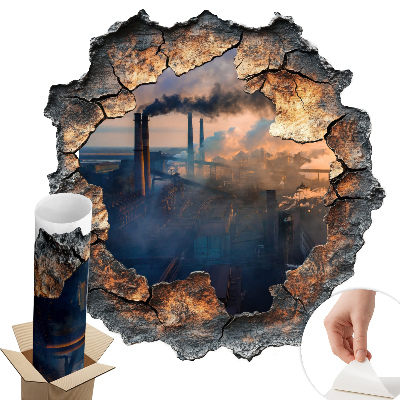 3D nálepka na stenu 77x80 Priemyselná krajina