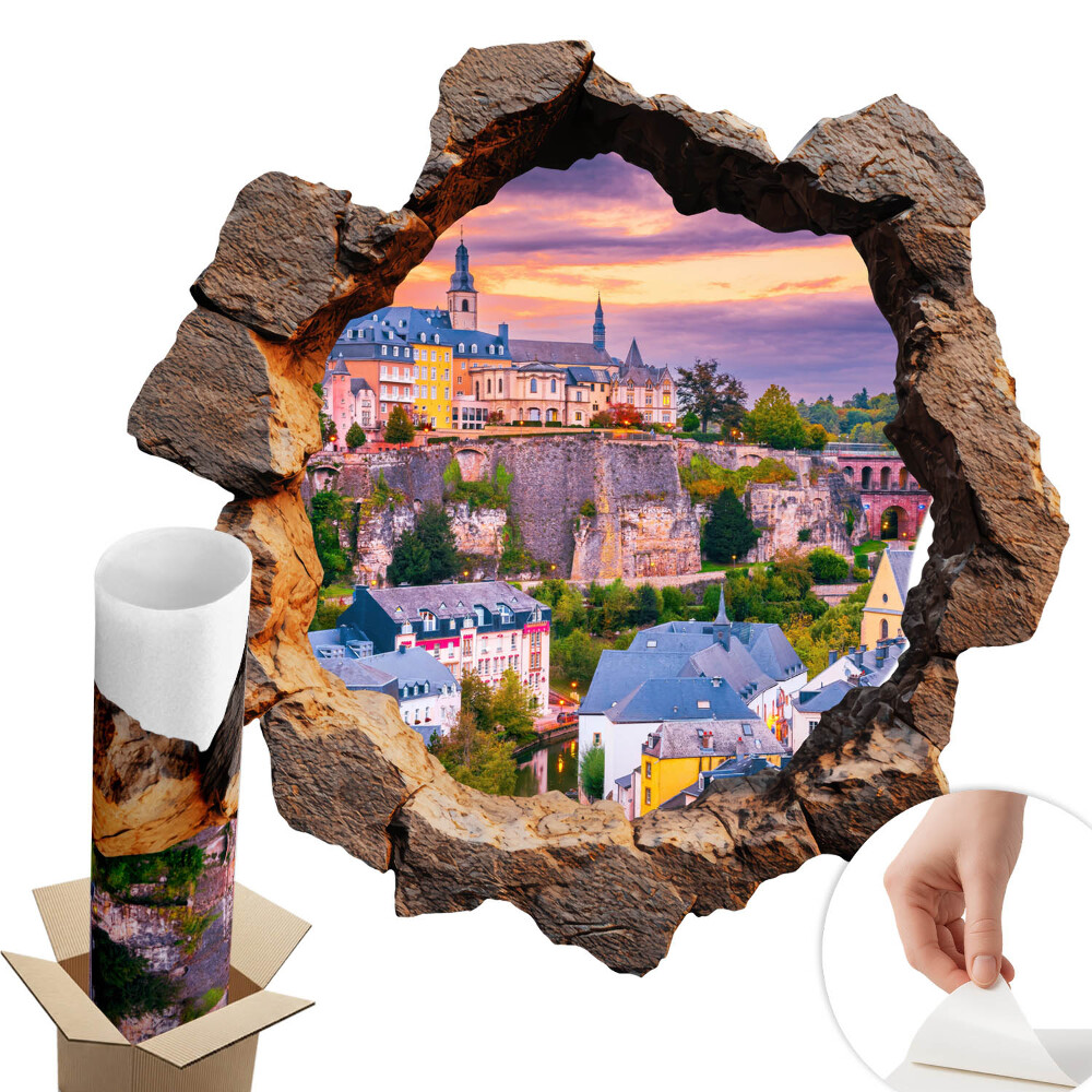 Nálepka na stenu diera 3D 80x79 Kamenné okno