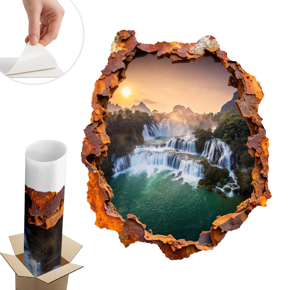 Nálepka na stenu diera 3D 66x80 Prírodná panoráma