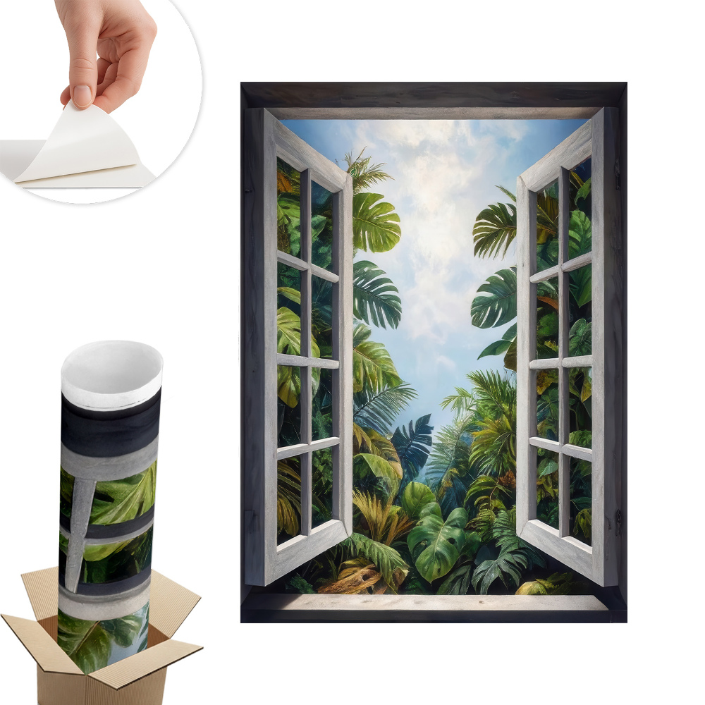 Fototapeta okno 3D 58x80 Exotický výhľad