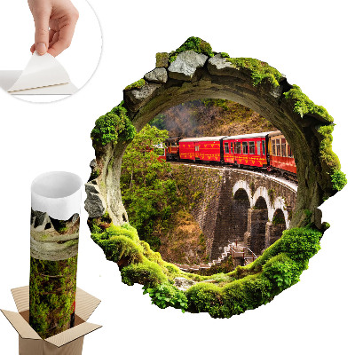 Nálepka na stenu diera 3D 74x80 Zelený pohľad