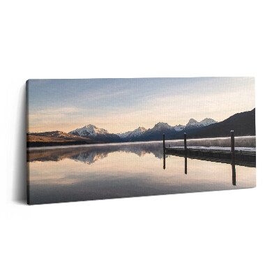 Fotoobraz na plátne 100x50 Pokojné jazero pri západe slnka.