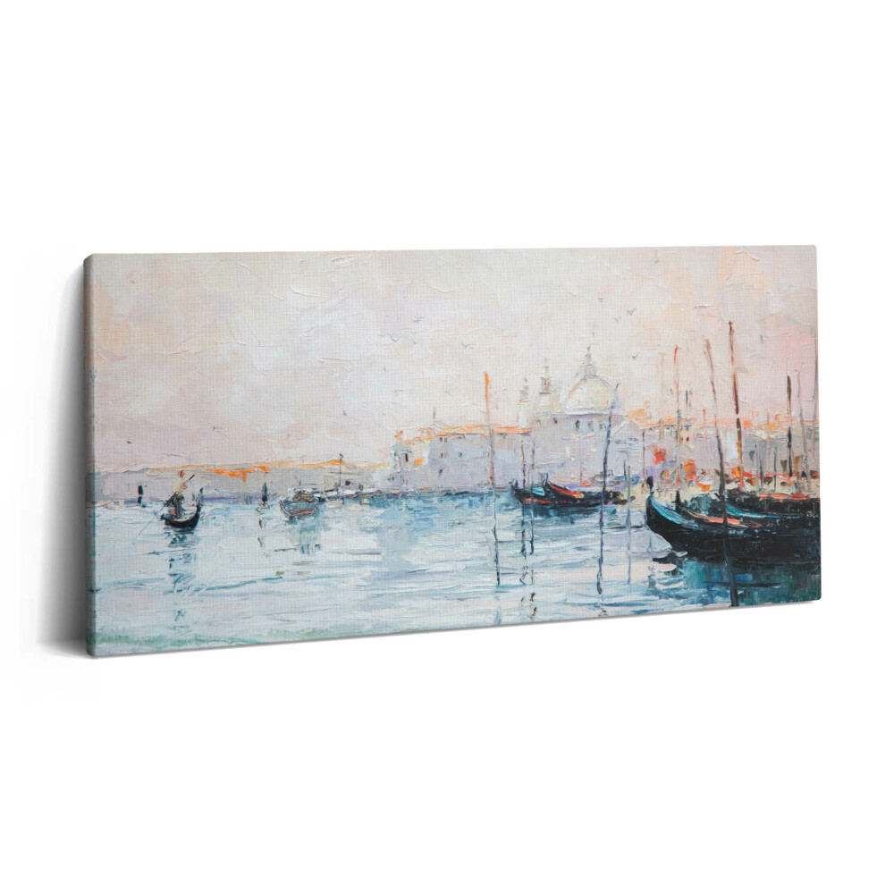 Fotoobraz na plátne 100x50 Pokojná lagúna s gondolami.