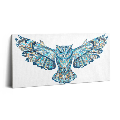 Fotoobraz na plátne 100x50 Sova v modrých tónoch.