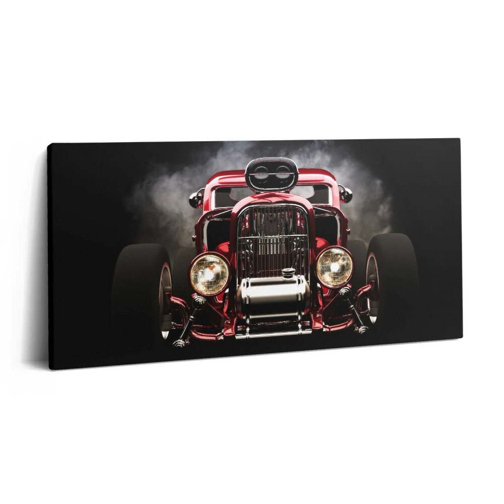 Fotoobraz na plátne 100x50 Červený veterán v oblakoch dymu.