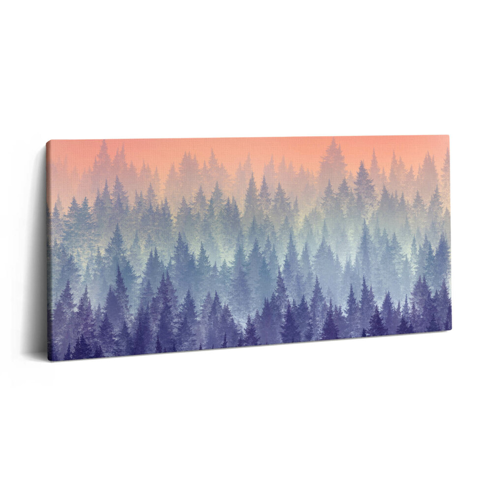 Obraz na plátne 100x50 Farebný lesný súmrak na plátne.