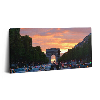 Fotoobraz na plátne 100x50 Parížska ulica pri západe slnka.