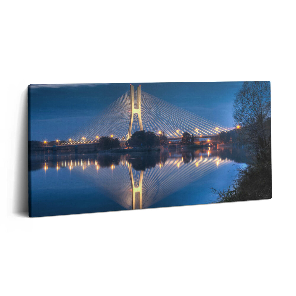 Fotoobraz na plátne 100x50 Nočný most nad riekou