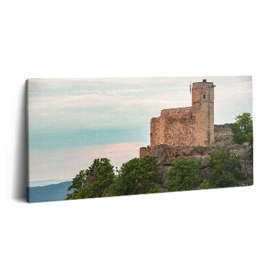 Fotoobraz na plátne 100x50 Hrad na útesu pri západe slnka.
