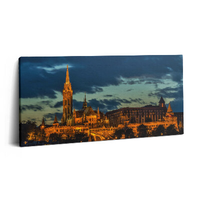 Fotoobraz na plátne 100x50 Budapešťská nočná panoráma.