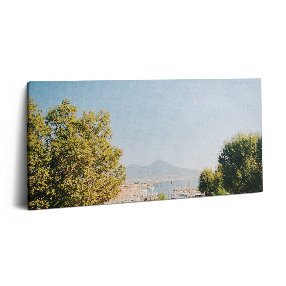 Fotoobraz na plátne 100x50 Výhľad na prístav a hory.