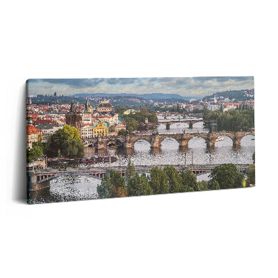 Fotoobraz na plátne 100x50 Mosty nad riekou v historickom meste.