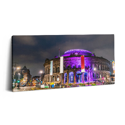 Fotoobraz na plátne 100x50 Osvetlená budova v noci.