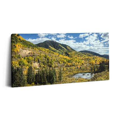 Obraz na plátne 120x60 Jesenná krajina s horami a lesom