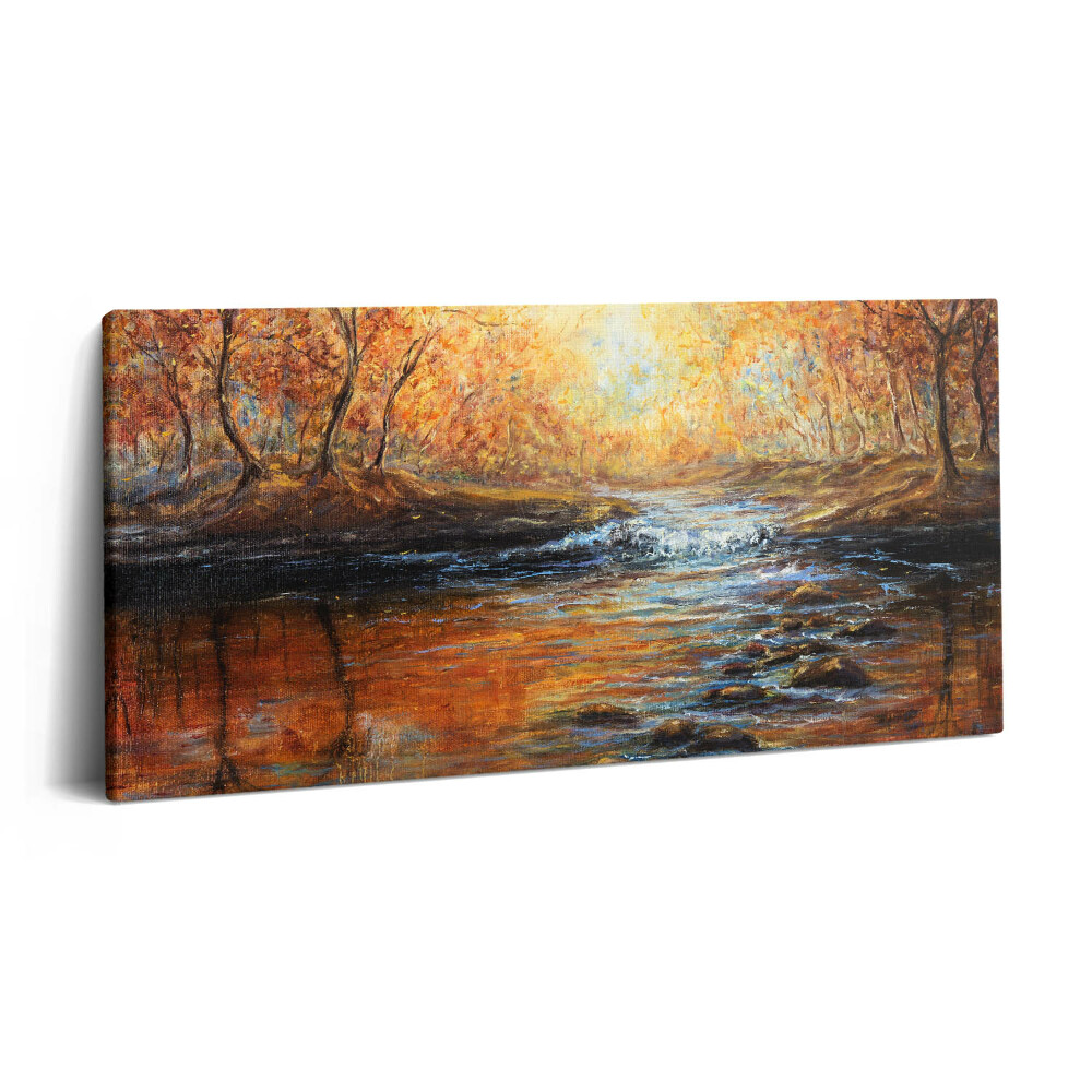 Fotoobraz na plátne 120x60 Jesenné svetlo nad riekou