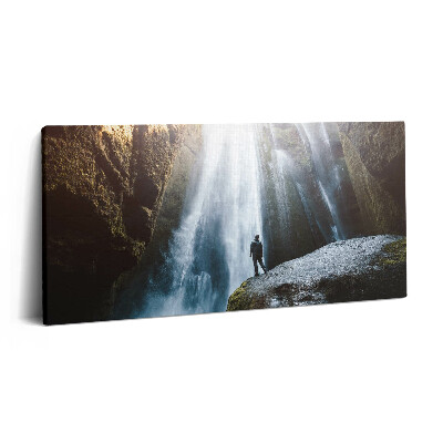 Fotoobraz na plátne 120x60 Tajomný vodopád v horách