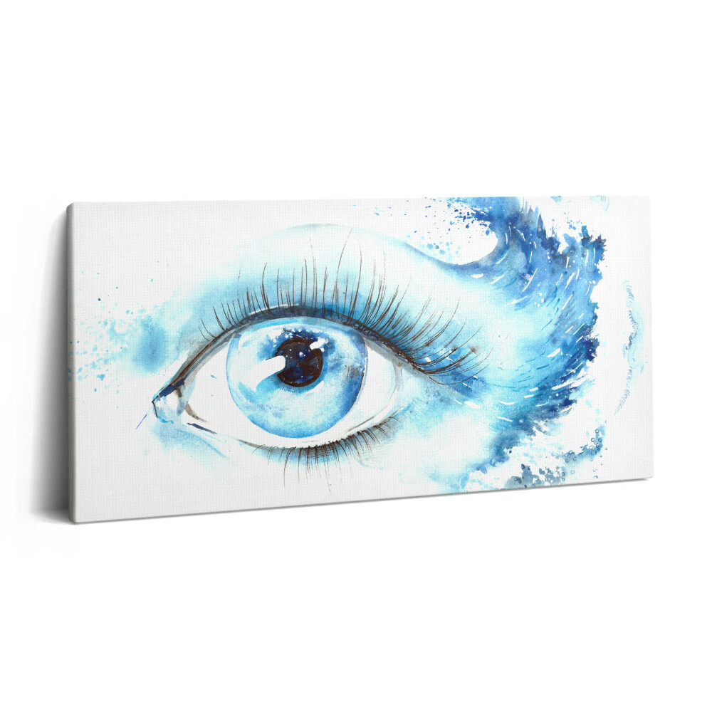 Fotoobraz na plátne 120x60 Modré oko v akvarelových vlnách