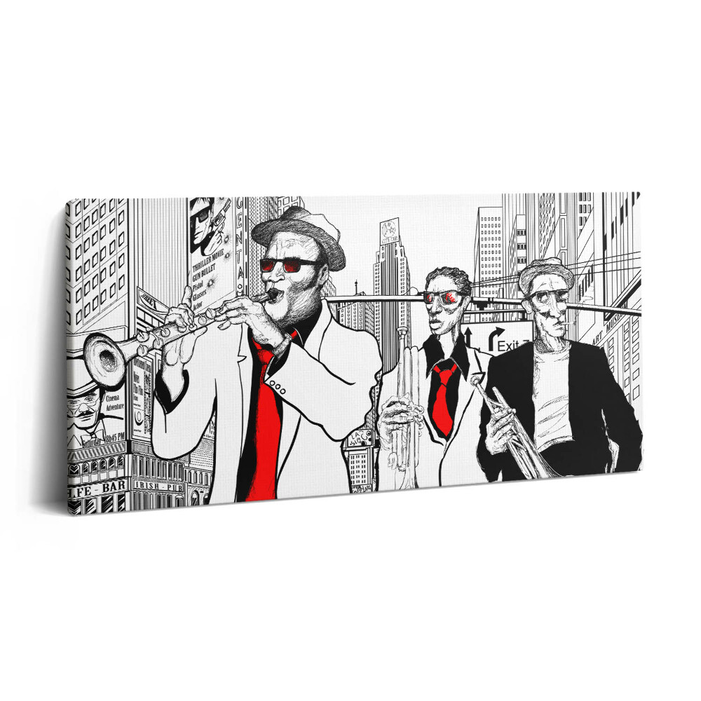 Obraz na plátne 120x60 Hudobníci v meste s červenými kravatami