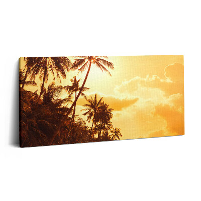 Obraz na plátne 120x60 Západ slnka nad palmami