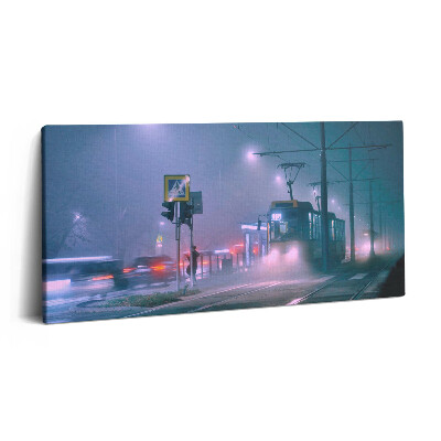 Fotoobraz na plátne 120x60 Električka v hmlistom meste