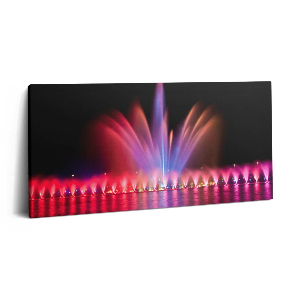 Fotoobraz na plátne 120x60 Farebná fontána v noci