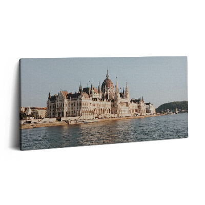 Fotoobraz na plátne 120x60 Budapešť: Parlament pri Dunaji