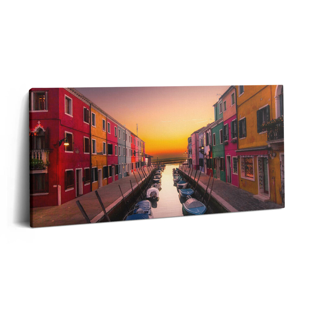 Fotoobraz na plátne 120x60 Farebné kanály pri západe slnka