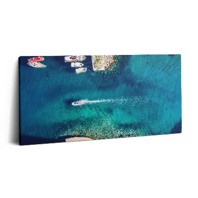 Fotoobraz na plátne 120x60 Loďky na tyrkysovej vode