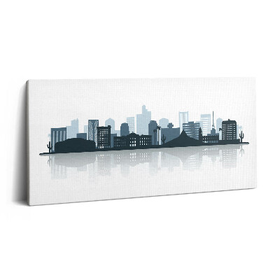 Fotoobraz na plátne 120x60 Mestská panoráma s kaktusmi