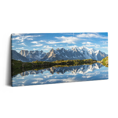 Fotoobraz na plátne 120x60 Hory a odraz v jazere