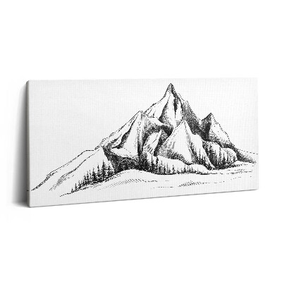 Obraz na plátne 120x60 Horský vrchol s lesom