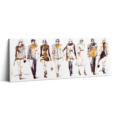 Obraz na plátne 125x50 Módna prehliadka v akvareli