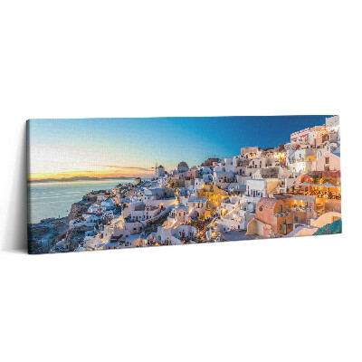 Obraz na plátne 125x50 Santorini pri západe slnka